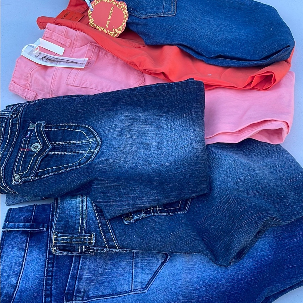 Womens 6 pairs Assorted Denim Pant ls in Size 9/10